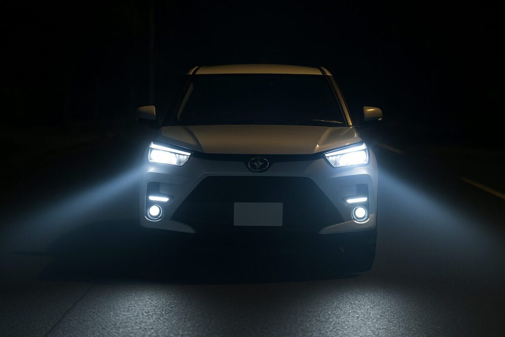 ライズのLEDライト特有の白く鋭い光
