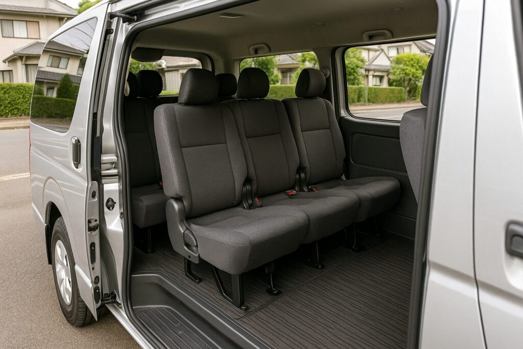 ハイエース 結論 ― 9人乗車は「短距離なら現実的、長距離は窮屈」